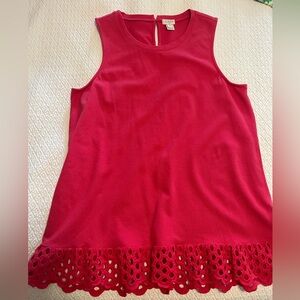 JCrew Women’s Peplum Eyelet Tank, Hot Pink, Size XS